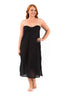 Zara | Cotton Strapless Maxi Slip | Black | 2XL