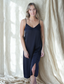 Maxi Slip Dress | Cotton Satin | Sophia | Black or White