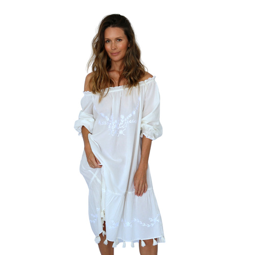 Gigi Tassel Beach Dress | One Size | Ivory