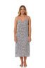 Leopard Print Maxi Slip Dress | Cotton Satin | Sophia | Black & White | XS - 3XL